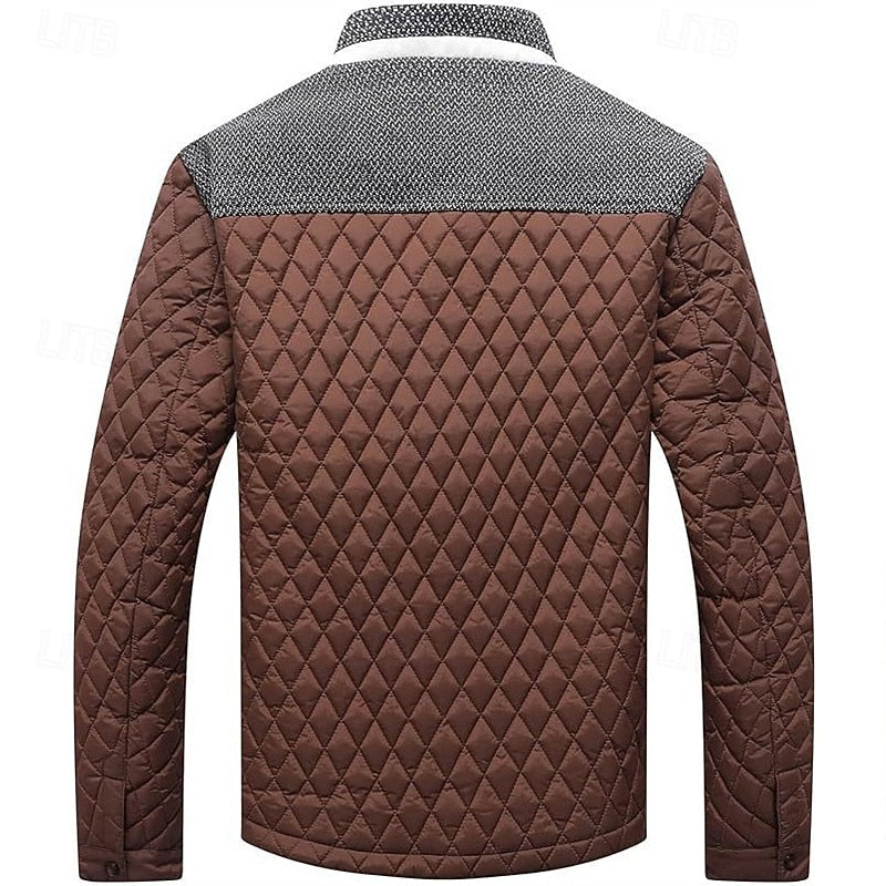 Quilted Stand-Collar Jacket