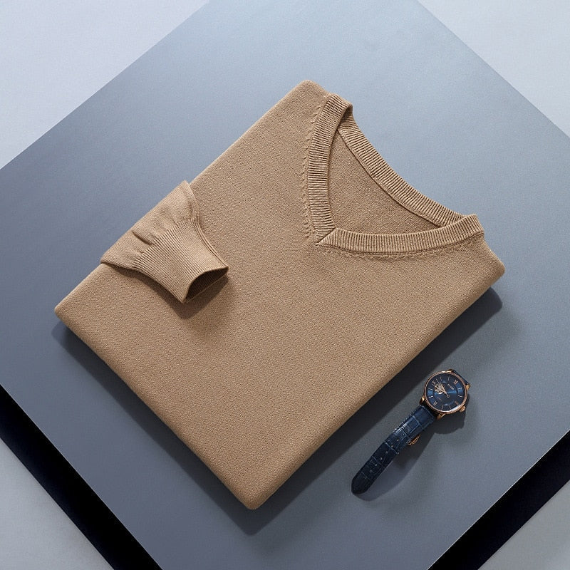 Refined V-Neck Knit Sweater