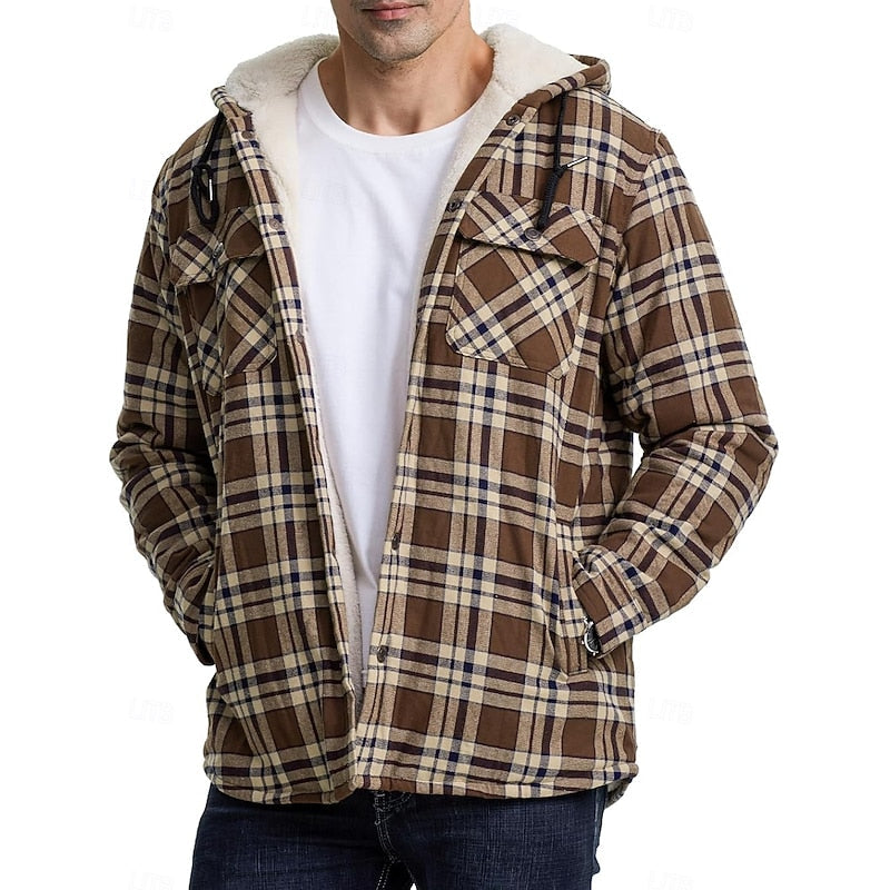 Hooded Check Overshirt