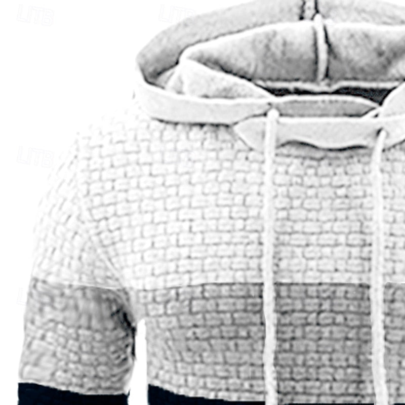 Color-Block Textured Hoodie