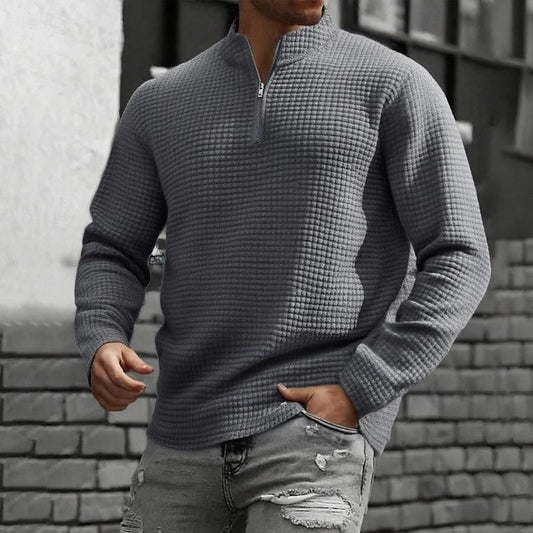 Quarter-Zip Textured Sweatshirt