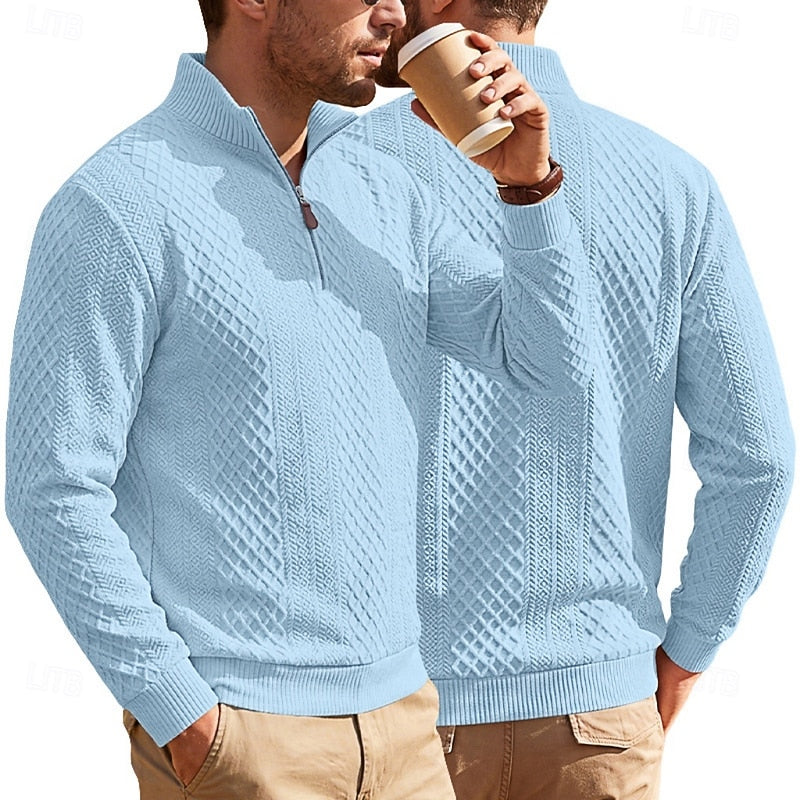 Textured Quarter-Zip Pullover
