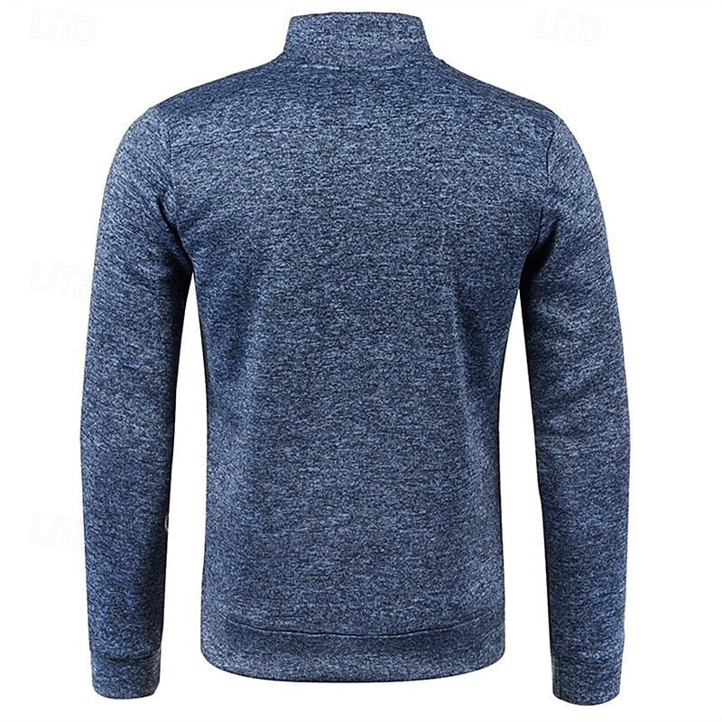 Quarter-Zip Textured Pullover Sweater