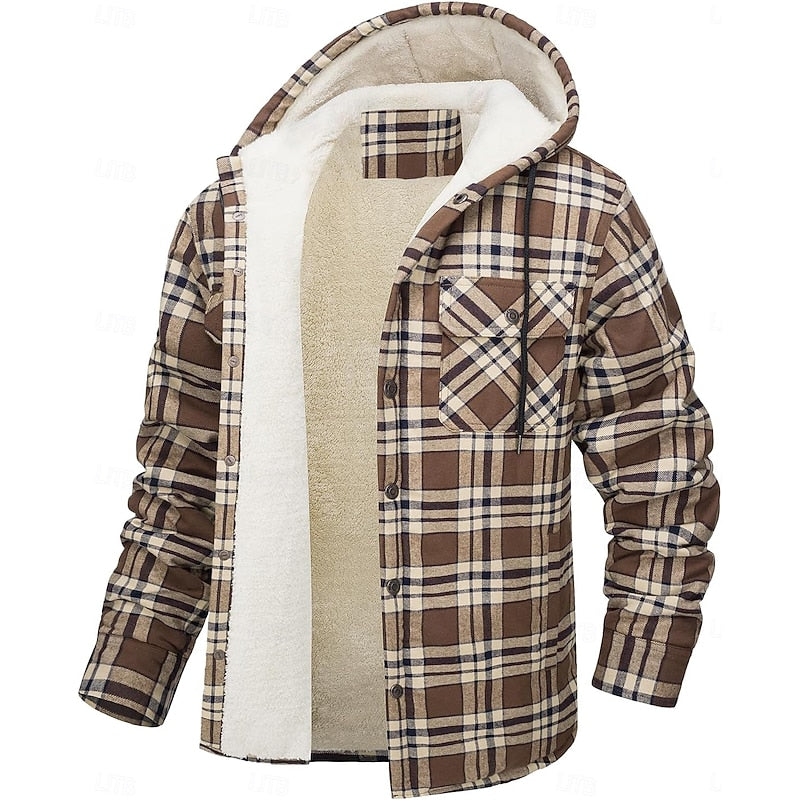 Hooded Check Overshirt