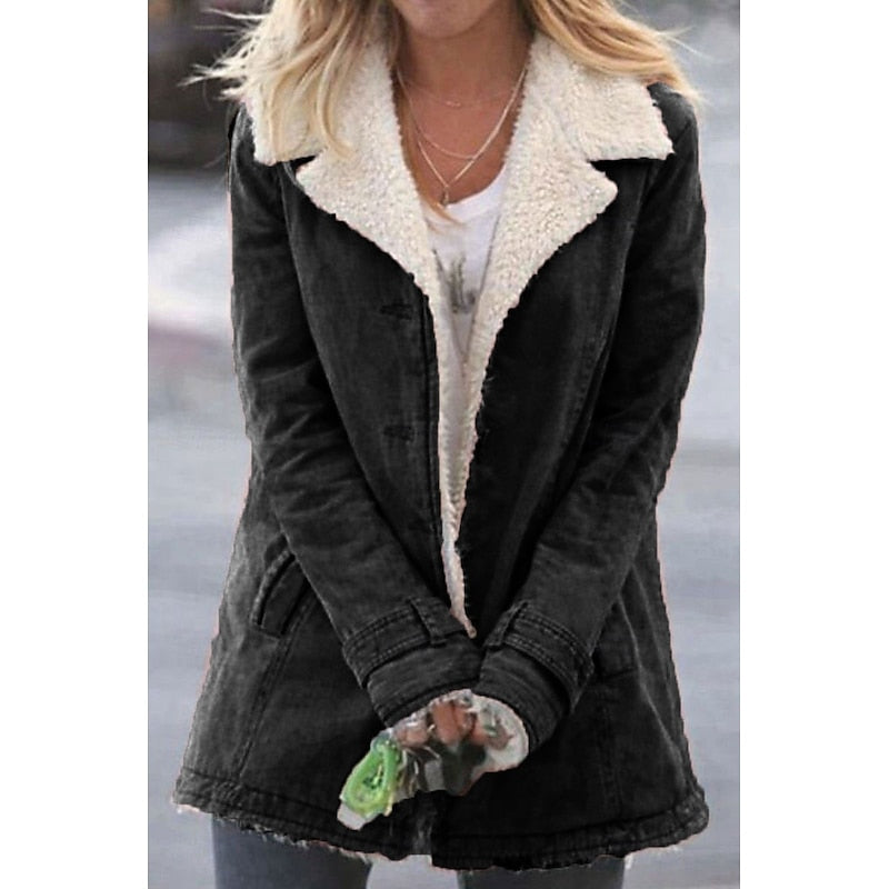 Sherpa-Lined Tailored Coat