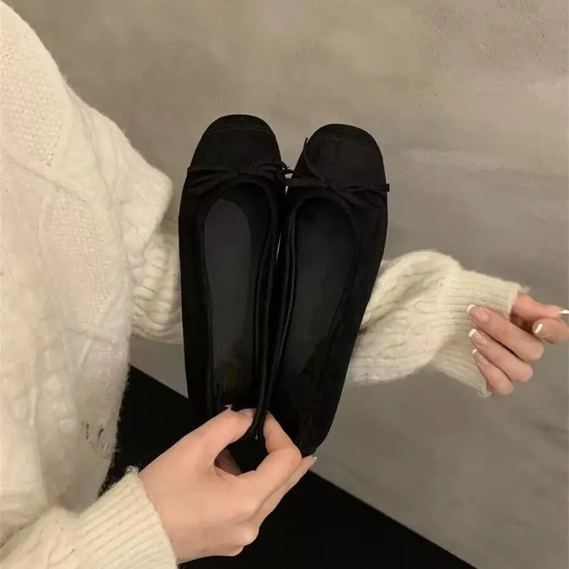 Kivuli - Faux Suede Ballet Flats