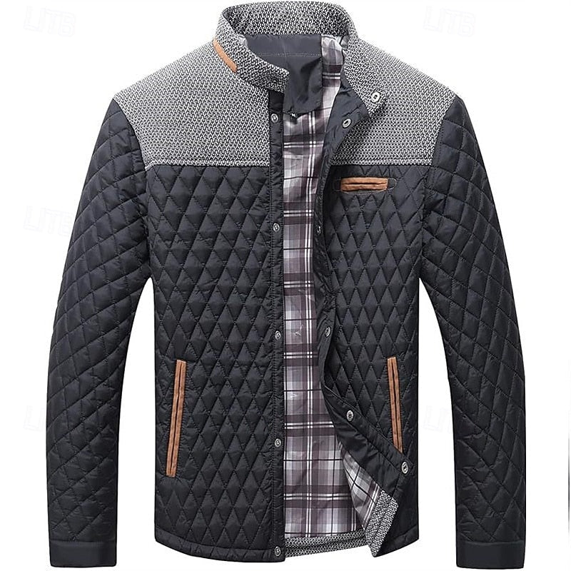 Quilted Stand-Collar Jacket
