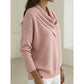 Cowl-Neck Knit Sweater