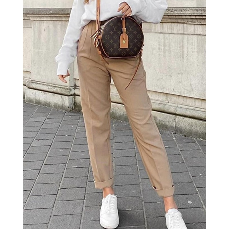 High-Waisted Tailored Trousers