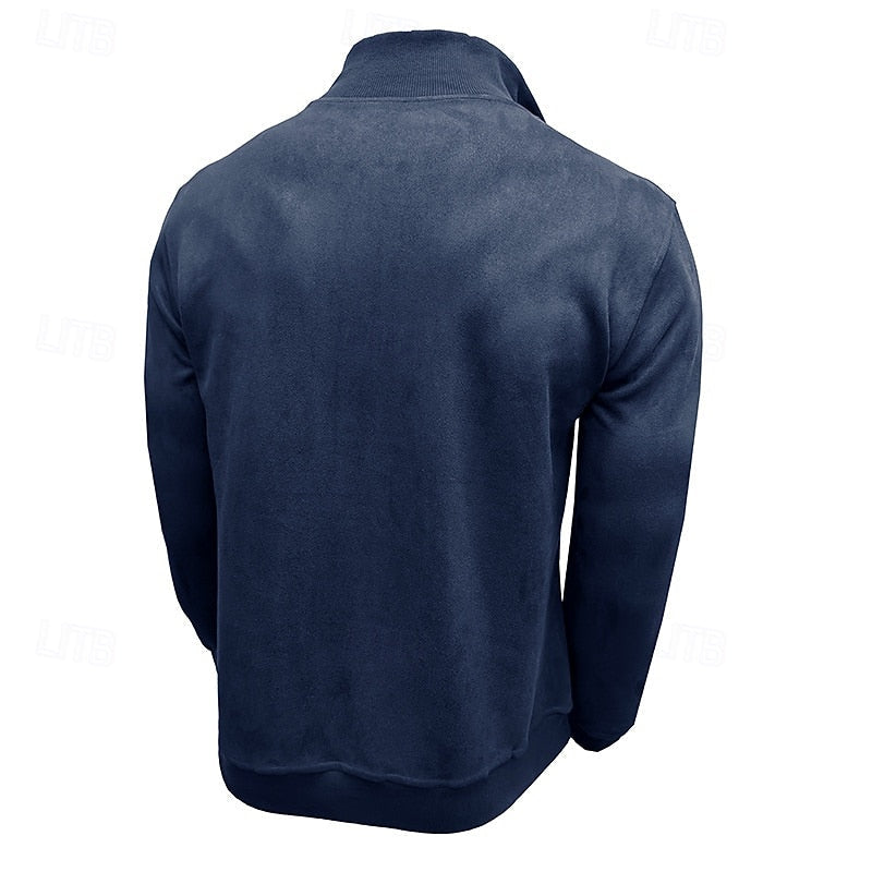 Quarter-Zip Stand-Collar Sweatshirt