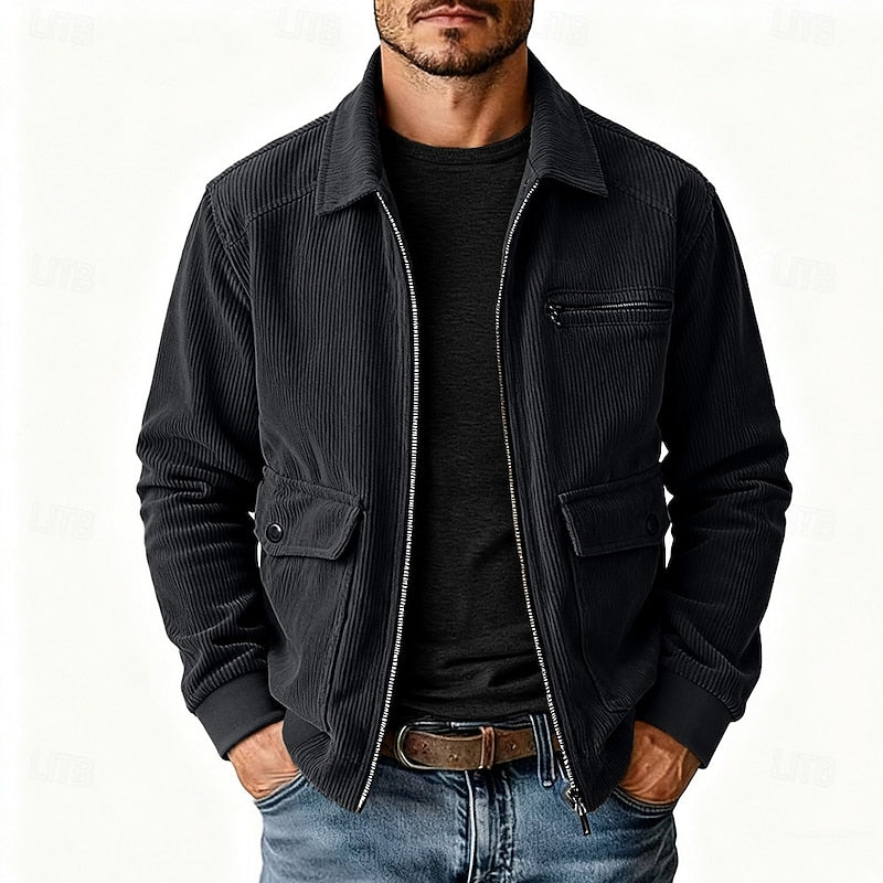 Ribbed Lapel Jacket
