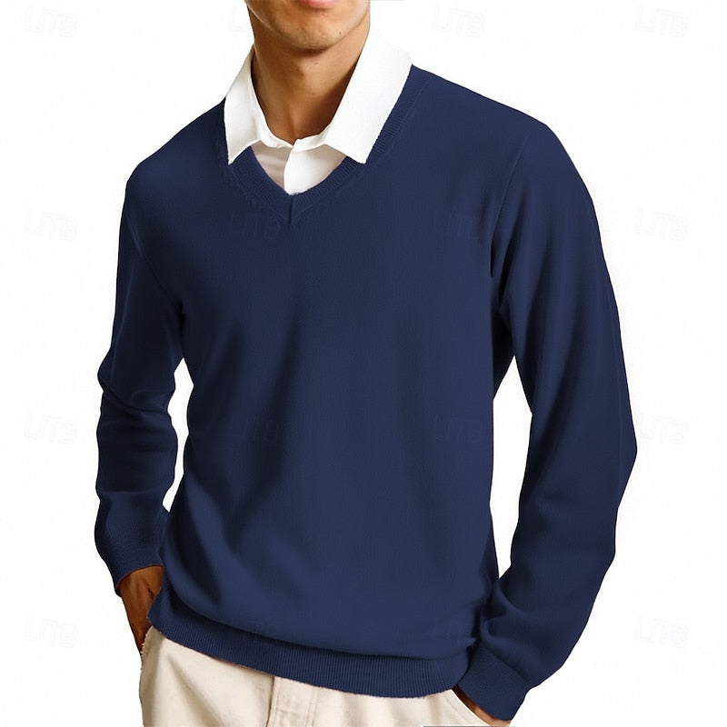 Classic V-Neck Knit Sweater