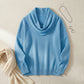 Vellura - Cowl Neck Soft Knit Sweater Sky Blue variants product photo
