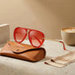 VELORA - Retro Aviator Sunglasses UV Protection Sunset Red variants product photo