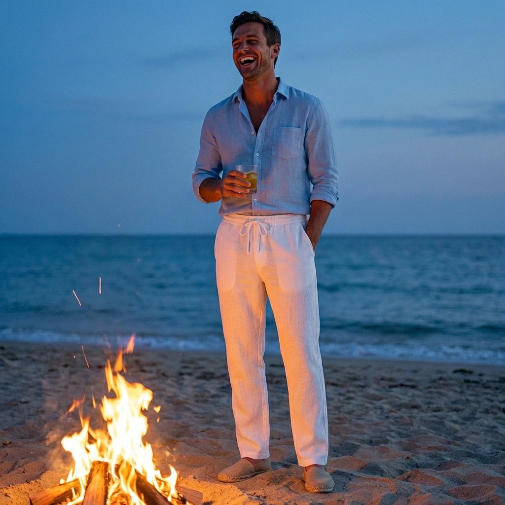 Ventoso - Linen Trousers Breathable Comfort Summer Essential Twilight Bonfire Social quick product photo