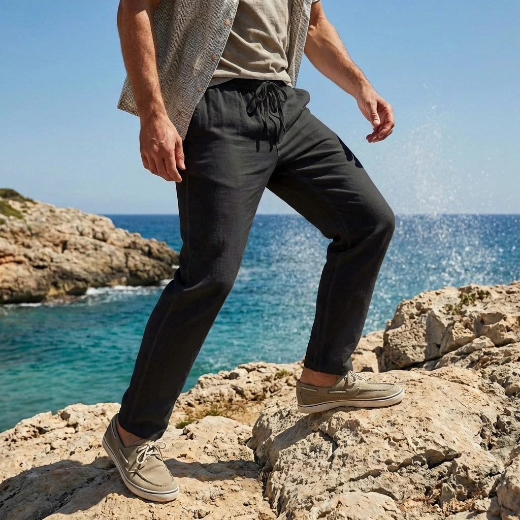 Ventoso - Linen Trousers Breathable Comfort Summer Essential Midnight Black variants product photo