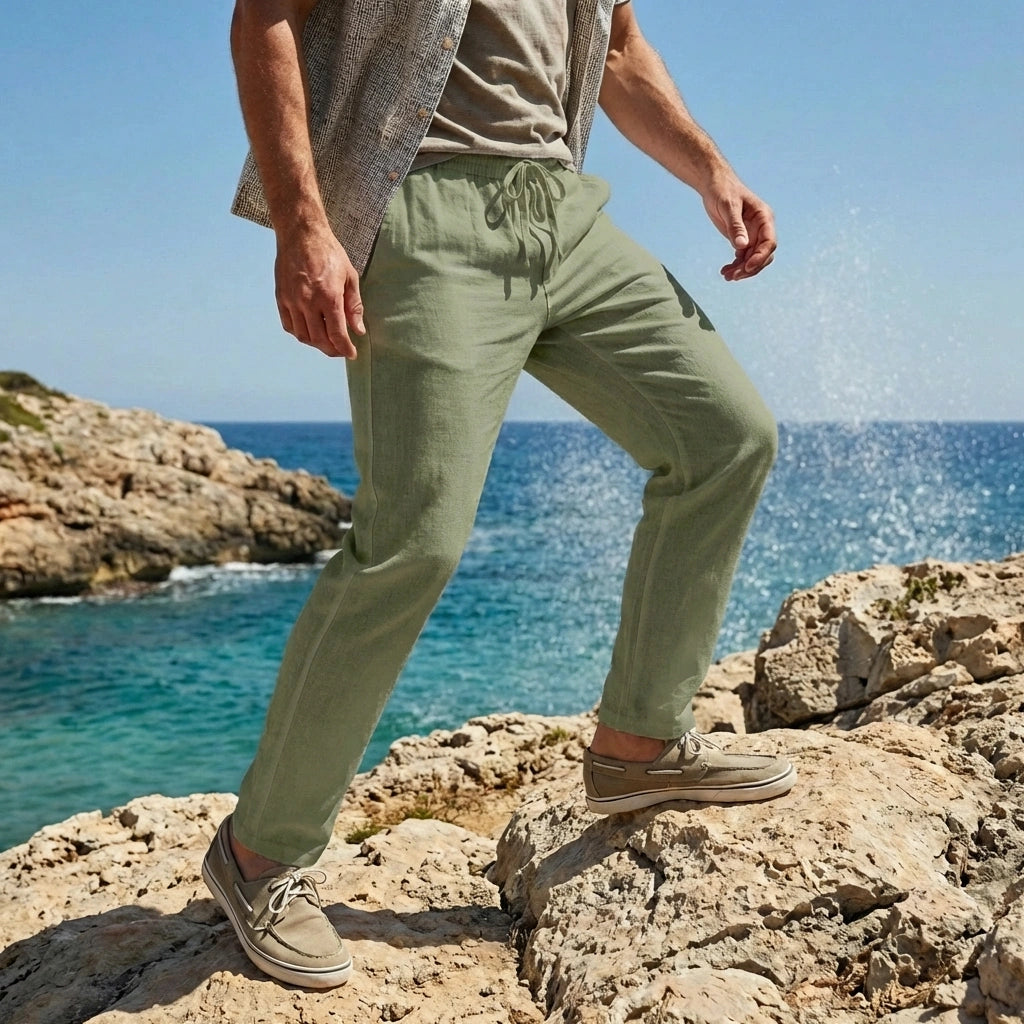 Ventoso - Linen Trousers Breathable Comfort Summer Essential Sage Green variants product photo