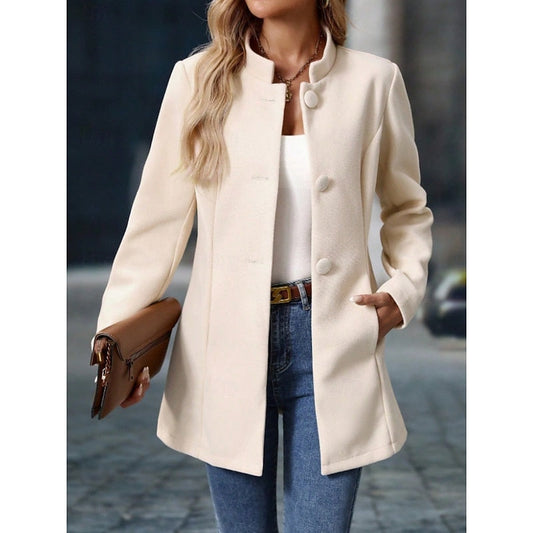 Tailored Stand-Collar Coat