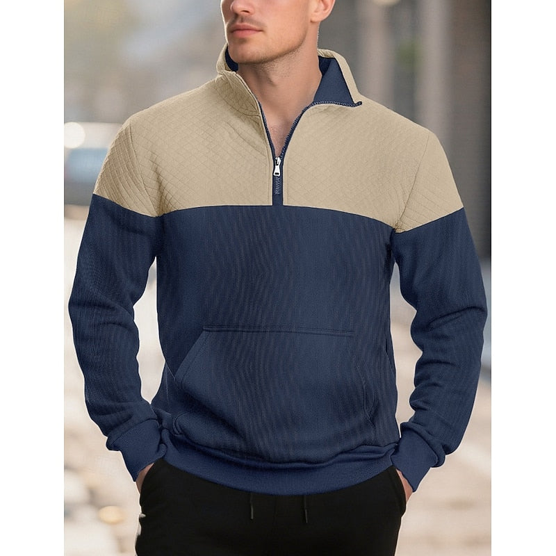 Textured Quarter-Zip Sweatshirt