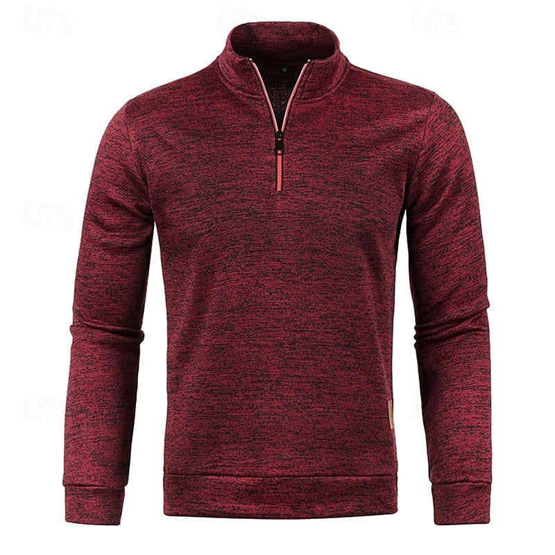 Quarter-Zip Textured Pullover Sweater