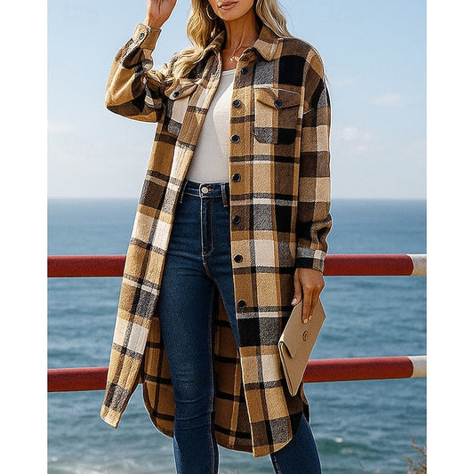Longline Checked Coat