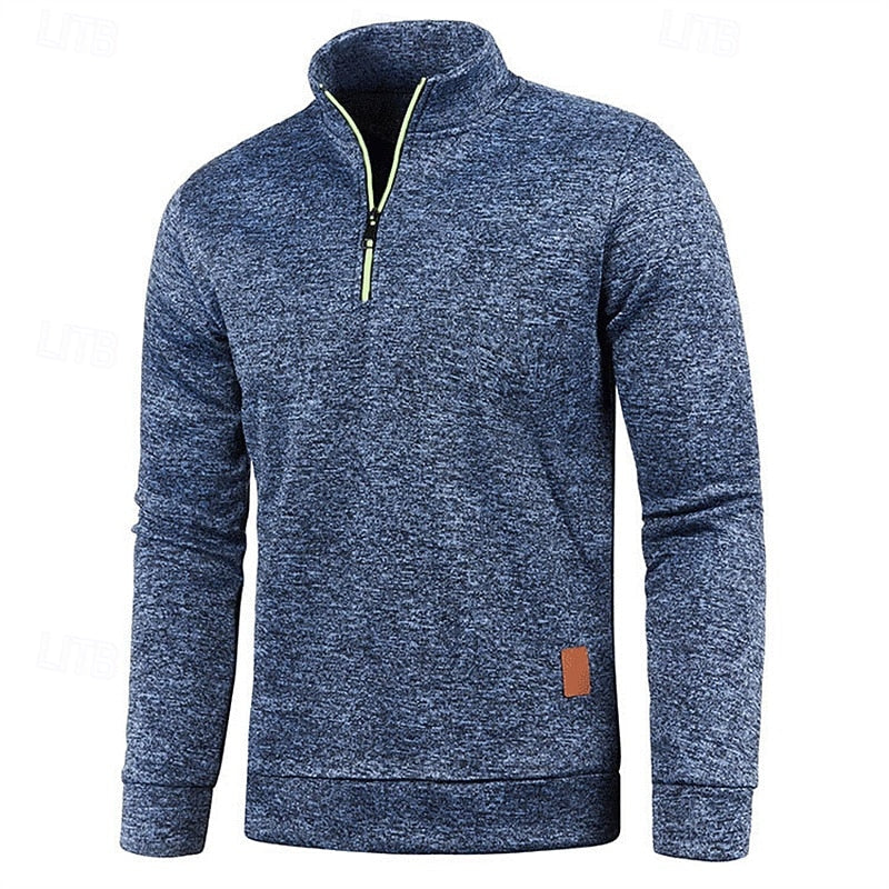 Quarter-Zip Textured Pullover Sweater