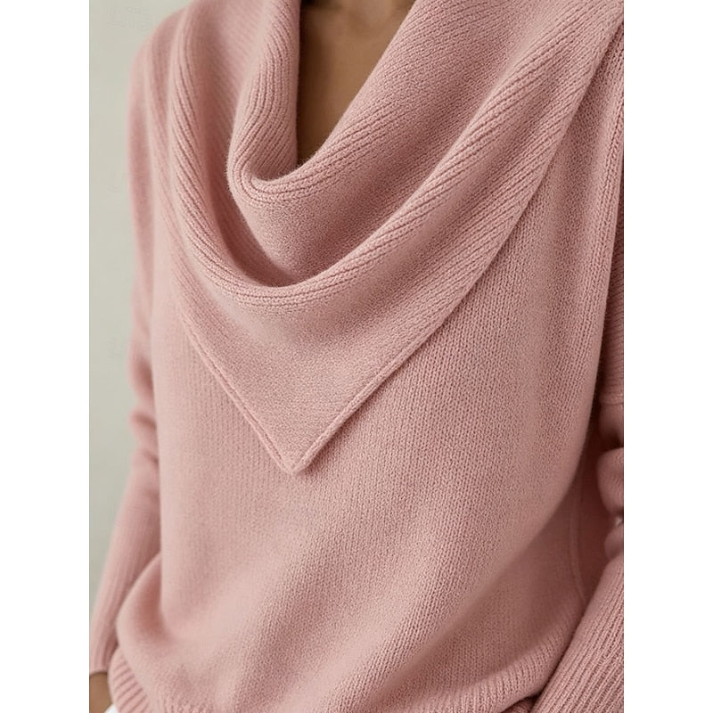 Cowl-Neck Knit Sweater