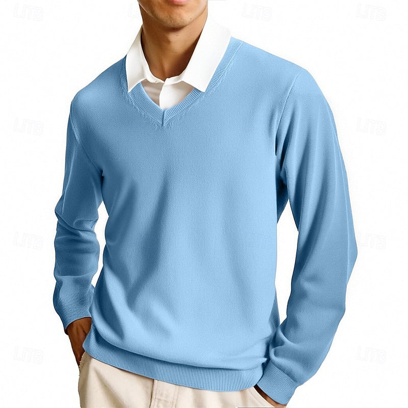 Classic V-Neck Knit Sweater