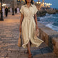 Zivro - Belted Linen-Blend A-Line Midi Dress