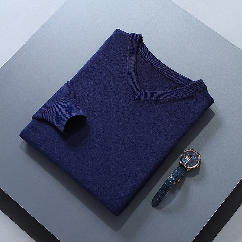 Refined V-Neck Knit Sweater