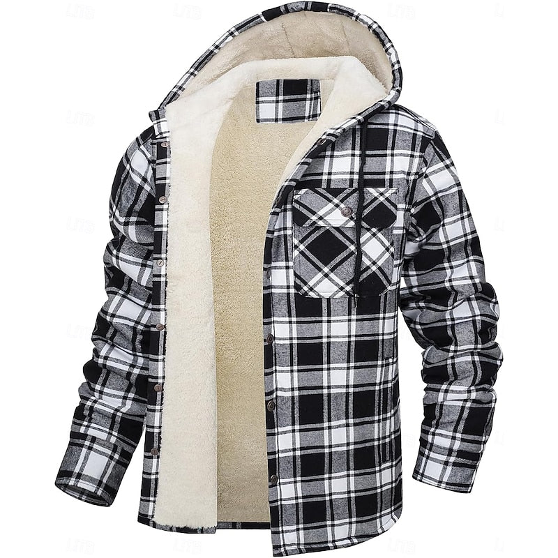 Hooded Check Overshirt