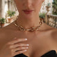 Kaede - Gold Necklace Set, Artistic Fluid Jewelry