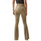High-Waist Ribbed Flared Trousers