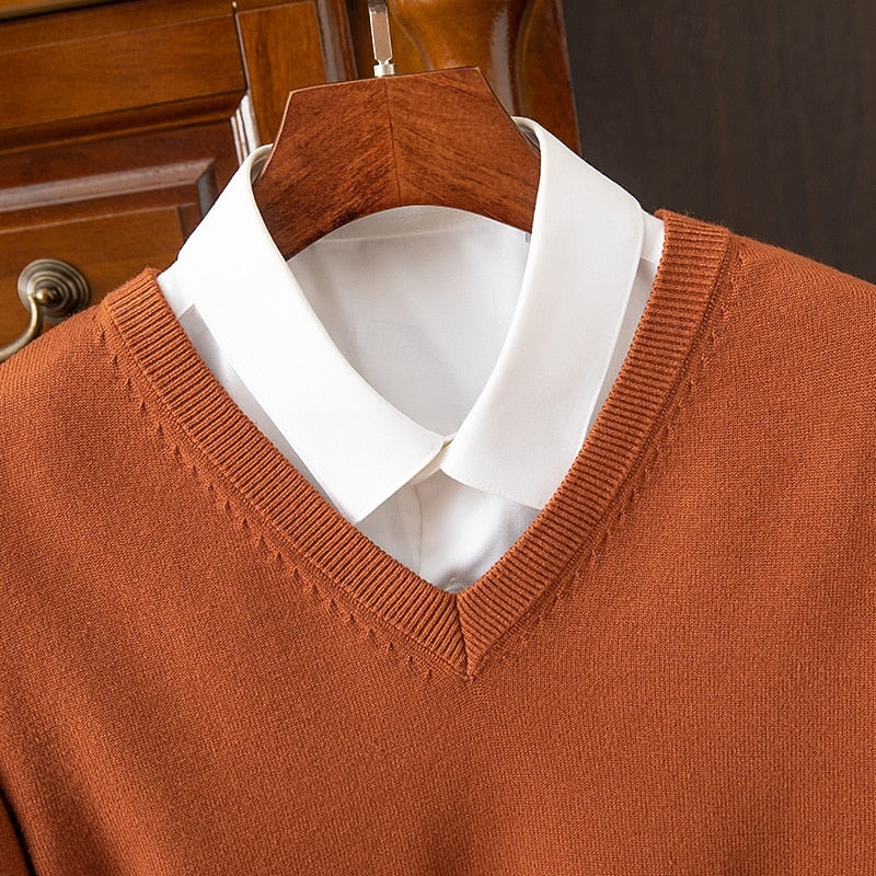 Classic V-Neck Knit Sweater