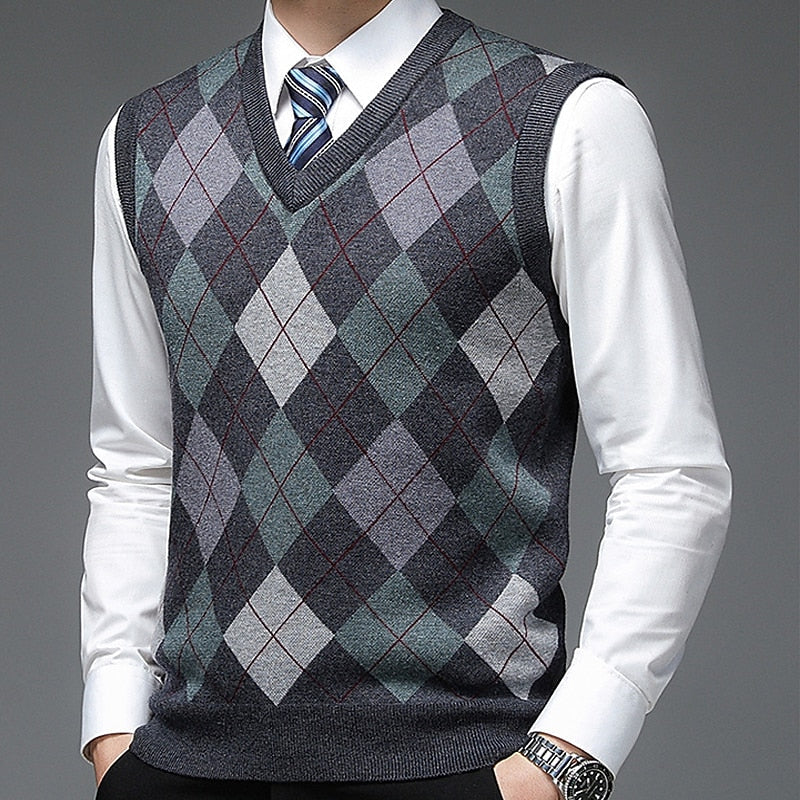 Argyle V-Neck Sweater Vest