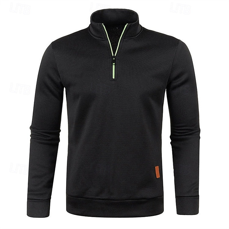 Quarter-Zip Textured Pullover Sweater