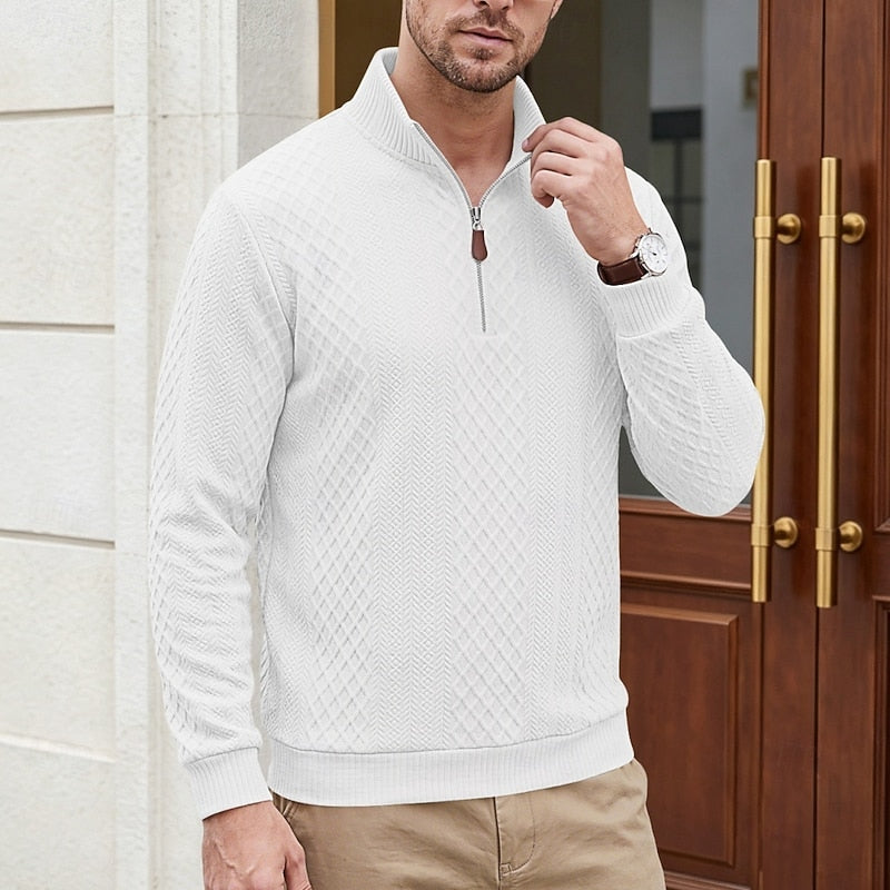 Textured Quarter-Zip Pullover