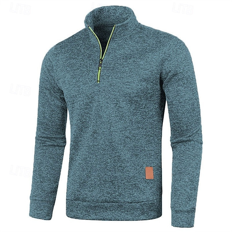 Quarter-Zip Textured Pullover Sweater