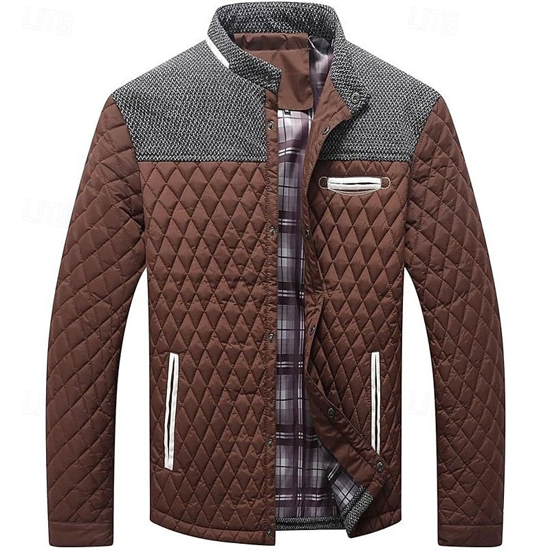 Quilted Stand-Collar Jacket