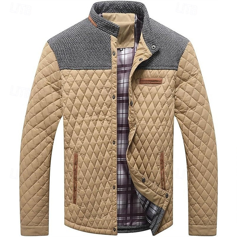 Quilted Stand-Collar Jacket