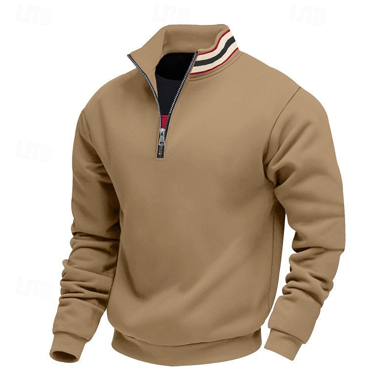 Quarter-Zip Stand-Collar Pullover