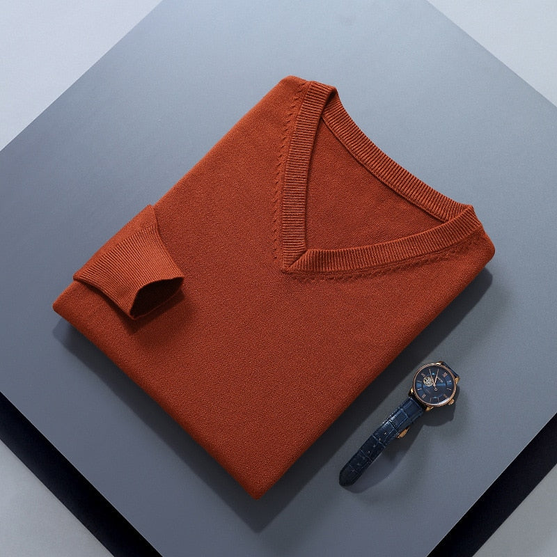 Refined V-Neck Knit Sweater