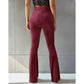 High-Waist Ribbed Flared Trousers