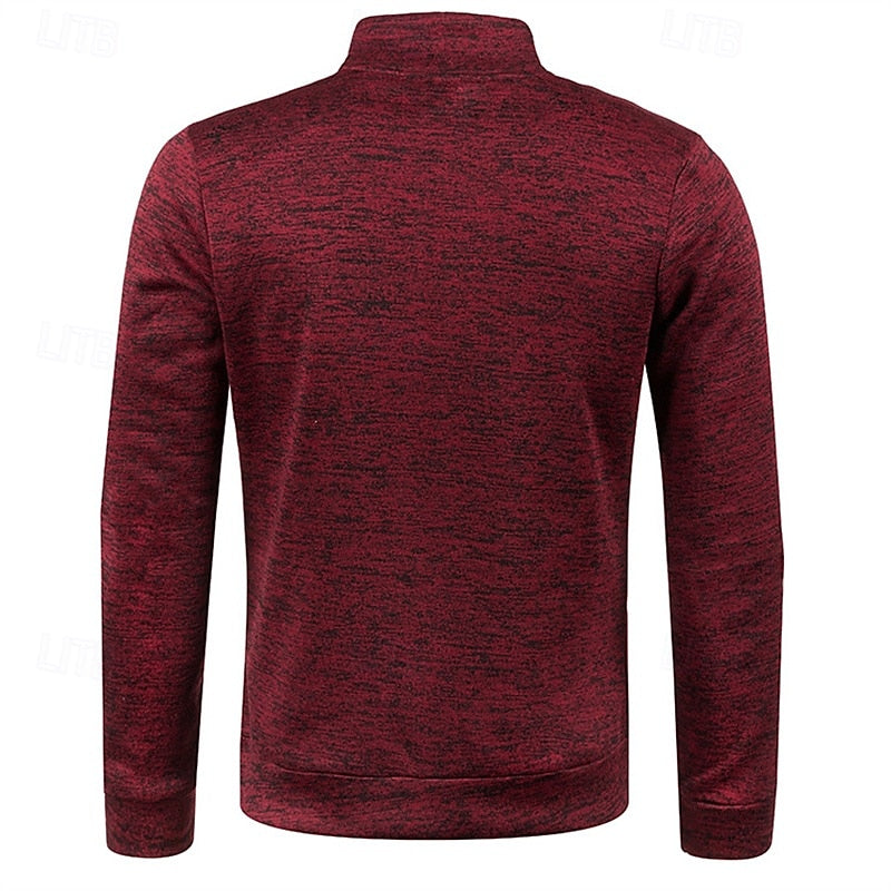 Quarter-Zip Textured Pullover Sweater