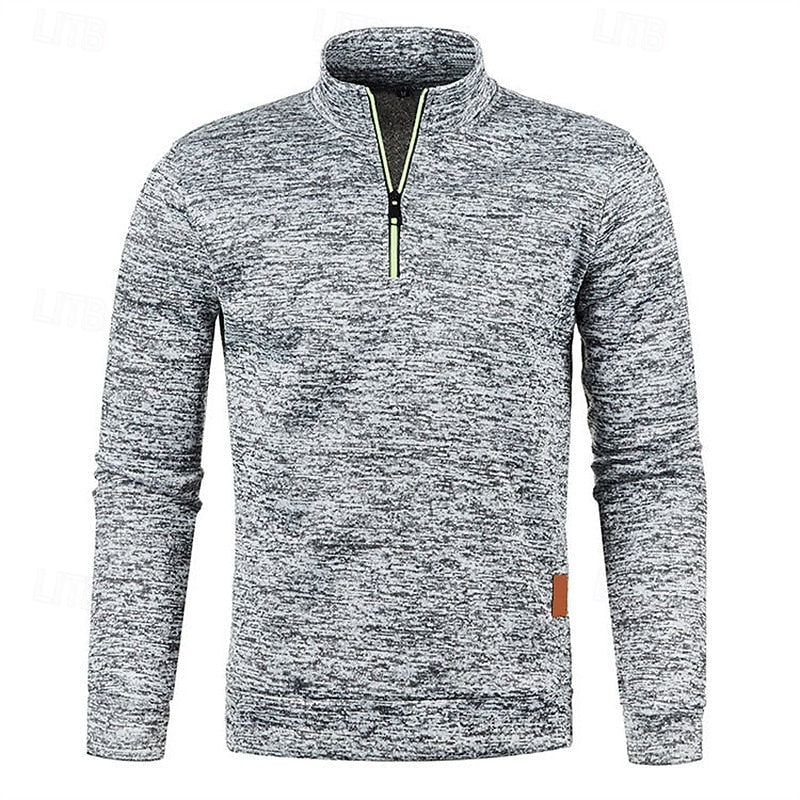 Quarter-Zip Textured Pullover Sweater