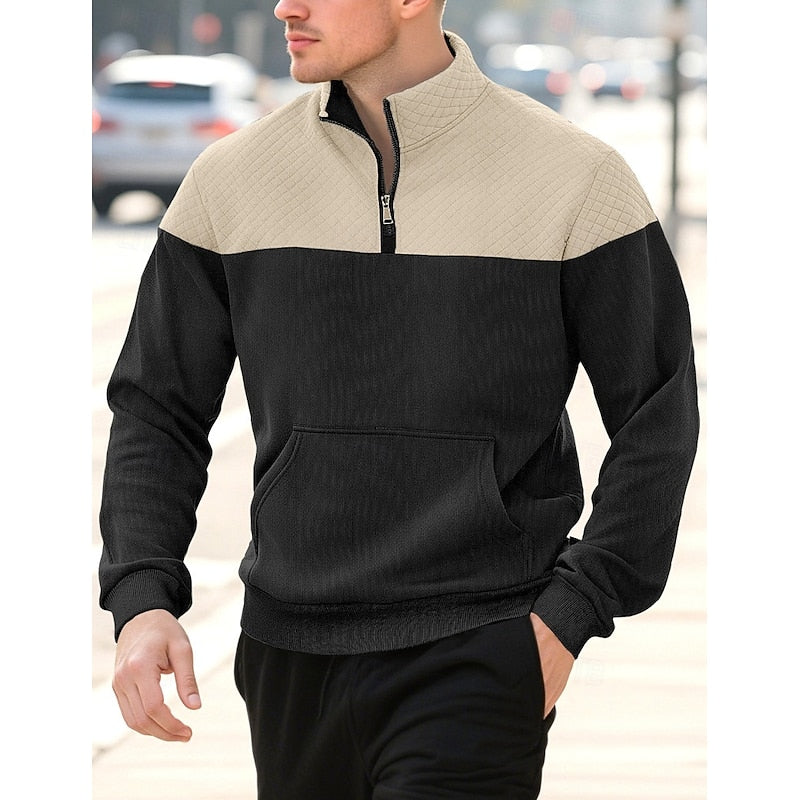 Textured Quarter-Zip Sweatshirt