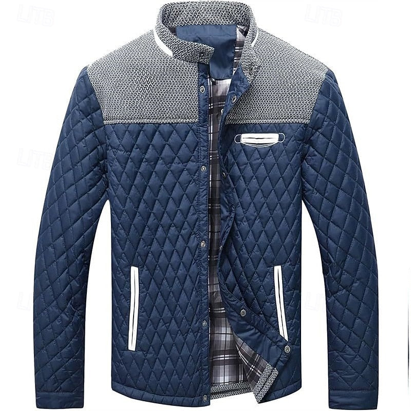 Quilted Stand-Collar Jacket