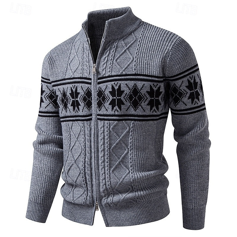 Fair Isle Zip-Up Cardigan