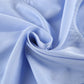 Close-up view of the soft, flowing light blue fabric with delicate ruffle detail and visible stitching, highlighting the premium cotton blend material of the Zelphira Bohemian Set.