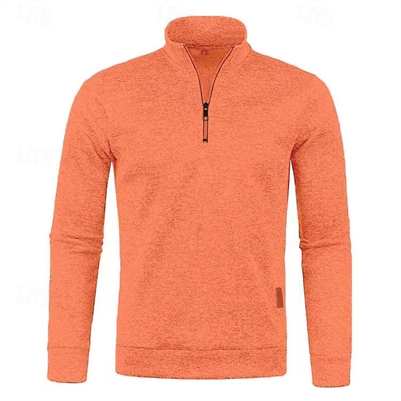 Quarter-Zip Textured Pullover Sweater